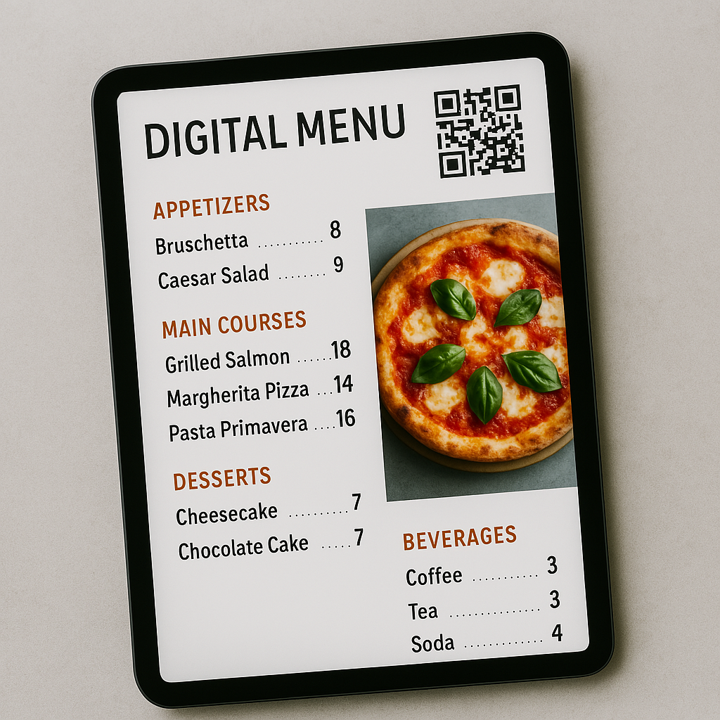 Digital menu system for San Diego restaurants